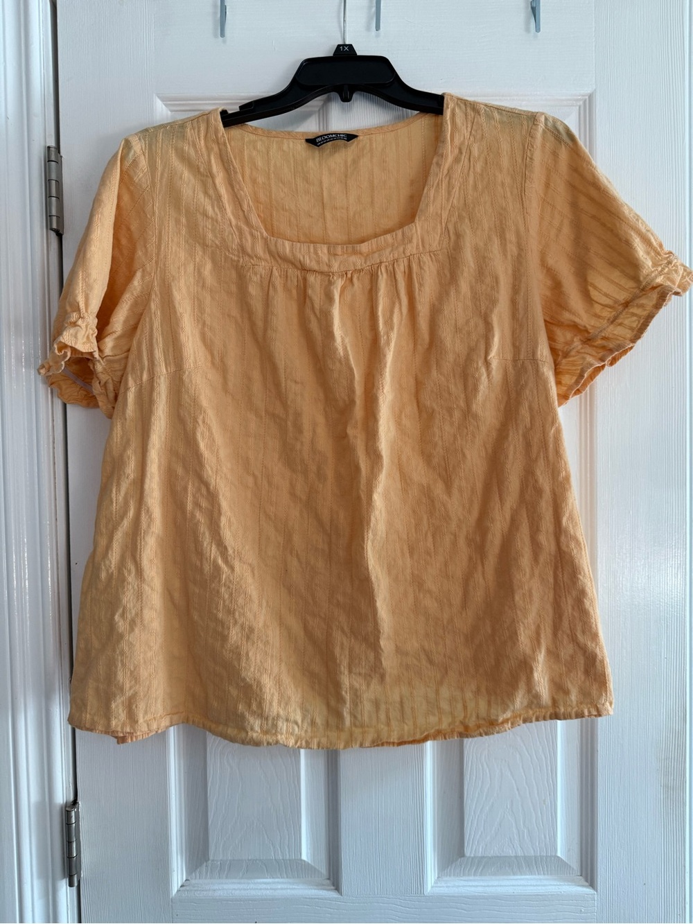 BloomChic Peach Short-Sleeve Scoop Neck Blouse